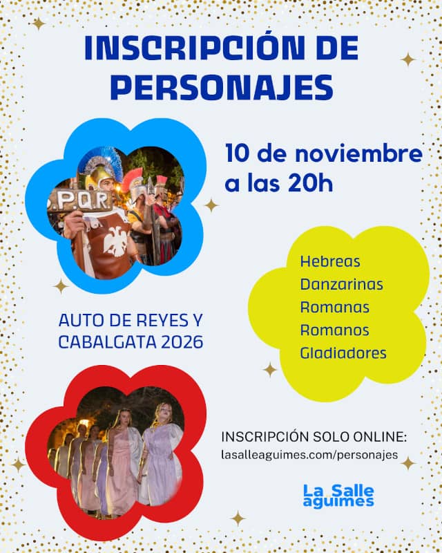 Inscripción de personajes de la Cabalgata 2026
