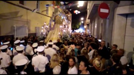 Agrupación Musical La Salle en la procesion de la Madruga de las fiestas de El Carmen en La Isleta