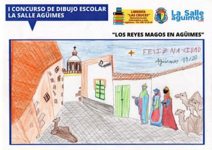 Primer premio del Roque Aguayro del Primer Concurso Escolar de Dibujo de La Salle de Agüimes